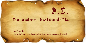 Mecsnober Dezideráta névjegykártya